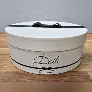 Dolce & Gabbana White and Black Hat Box Round